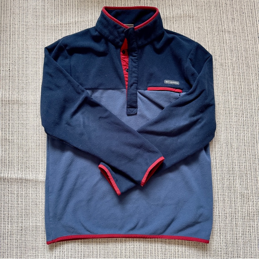 Columbia Men’s Half Zip Fleece Pullover Medium Navy Vintage Style